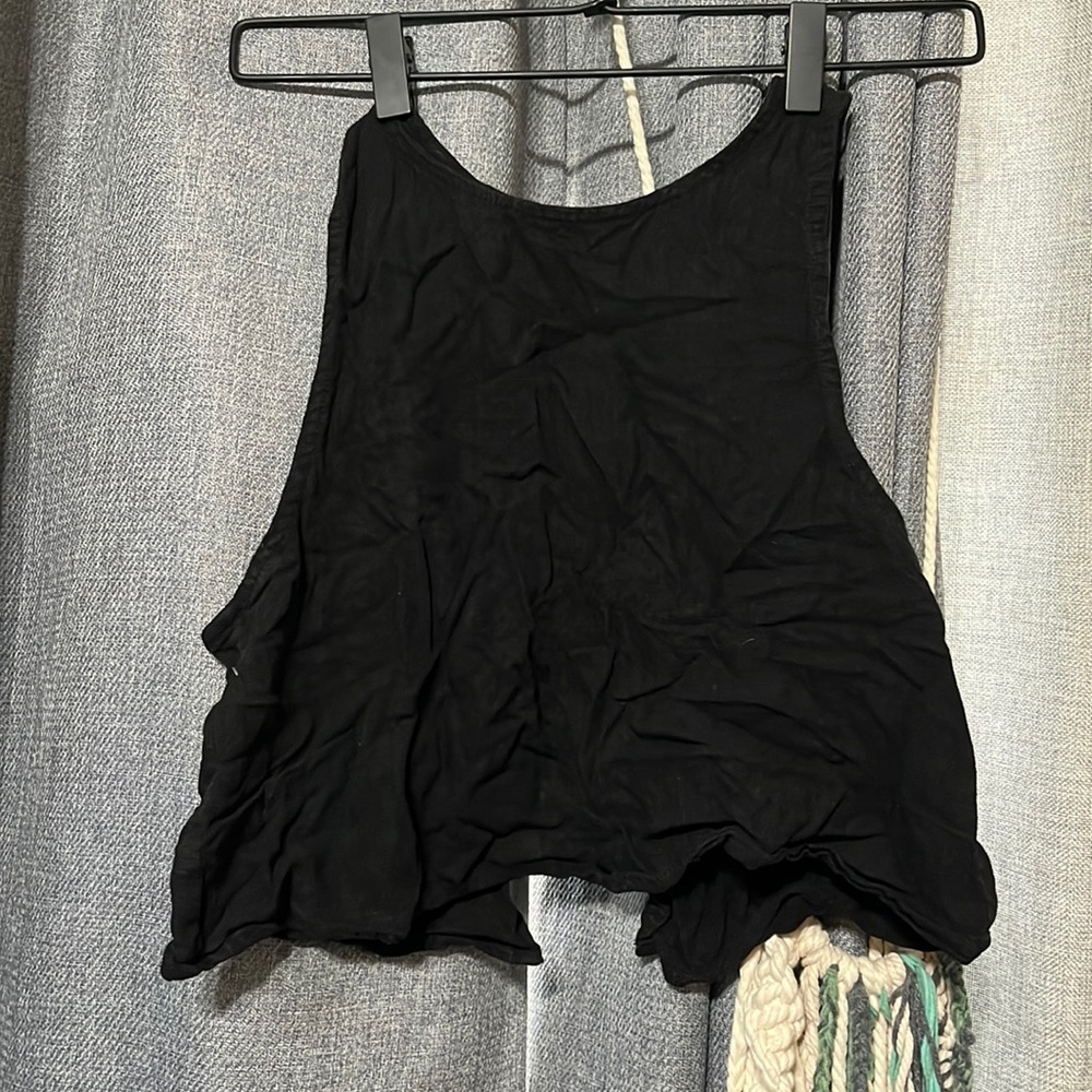 BDG black open back crop top